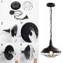 Black Industrial Pendant Lighting 2 Pack D10.23'' Vintage Farmhouse Pendant Light Fixtures with Metal Wire Cage, Retro Adjustable Chain Cage Hanging Light for Kitchen Barn Hallway Porch Bar Stairs Black Industrial Pendant Lighting 2 Pack D10.23'' Vintage Farmhouse Pendant Light Fixtures with Metal Wire Cage, Retro Adjustable Chain Cage Hanging Light for Kitchen Barn Hallway Porch Bar Stairs