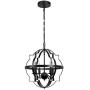 4-Light Farmhouse Vintage Chandelier Black Rustic Chandelier Metal Hanging Light Fixture for Dining Room Kitchen Living Room Bedroom Foyer