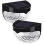 SZMP Outdoor Solar Fence Post Lights with 6LED Soft Lights & Wall Mount Decorative Deck Lighting, IP65 Waterproof Sensation Wall Light with Auto on/Off for Patio, Garden, Pathway, Driveway (2 PCS)