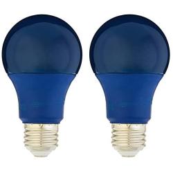 Amazon Basics 60 Watt Equivalent, Non-Dimmable, A19 LED Light Bulb | Blue, 2-Pack