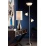 Ellery Modern Torchiere Floor Lamp 3-Light Brushed Steel Frosted White Glass Shades for Living Room Reading Bedroom Office - 360 Lighting