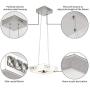 LED Semi-Flush Mount Ceiling Light Fixture,Modern Mini Chandelier Fixtures 1 Ring Hanging Pendant Lighting with Crystals 7.48'' x 7.48'' Dimmable Dining Room Lights Natural Light 4000K