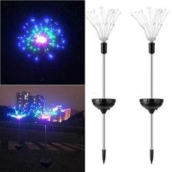 Solar Fireworks Light Outdoor 90L Garden Lights 8 Modes Starburst Lights Pathway Patio Lawn Backyard Christmas Party Holiday Wedding Decorative Lights (90LED RGB)