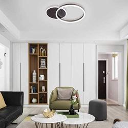 Ganeed Flush Mount Ceiling Light,37W 2 Rings Modern LED Ceiling Light Fixture,6500K White Light Metal Acrylic Ceiling Lamp for Living Room Bedroom Study