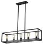 XILICON 5 Light Dining Room Chandelier Farmhouse Kitchen Island Black Shade Modern Industrial Pendant Lighting Shade for Kitchen Hallway Bar Dining Room Restaurant