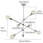 Sputnik Chandelier 6 Lights Modern Pendant Lighting Chrome Finish Contemporary Chandeliers Light Fixture Semi Flush Mount Ceiling Light Mid Century Modern Pendant Lighting for Kitchen Dining Room