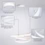 Modern Chandelier with Irregular Ring Pendant Lights 55W LED Adjustable Chandeliers Ceiling Light Fixture for Dining Room Bedroom Living Room White by HELYCH