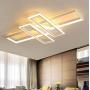 Modern Designer Chandelier Dimmable LED Ceiling Light Living Room Flush Mount Ceiling Fixture Lamp Chic 4 Rectangle Dining Room Bedroom Acrylic-Panel Remote Ceiling Lighting for Office Bathroom Hotel