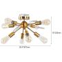 Sputnik Chandelier Modern Ceiling Light Industrial Pendant Lamp Vintage Vintage Semi Flush Mount Ceiling Light for Kitchen Living Dining Room Hallway Bedroom (Gold-8 Light)