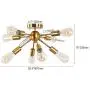 Sputnik Chandelier Modern Ceiling Light Industrial Pendant Lamp Vintage Vintage Semi Flush Mount Ceiling Light for Kitchen Living Dining Room Hallway Bedroom (Gold-8 Light)