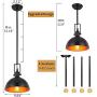 Industrial Pendant Light Fixture, Metal Cage Barn Vintage Farmhouse Dome Hanging Ceiling Light Fixture for Kitchen Island, Living Room, Hallway, Dining Room, Oil Rubbed Finish