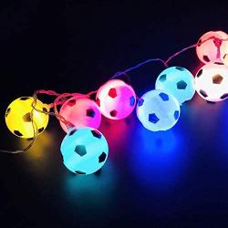 Cirkooh 3 M / 9.8 Ft 20 Lights Battery Powered Football Soccer Shape LED String Lights for Indoor/Outdoor Halloween Christmas Thanksgiving Home Party Children Kids Bedroom Decoration (Multicolor)