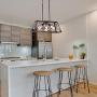 Doowin Linear Chandelier, 3-Light Farmhouse Dining Room Lighting Fixtures, Dining Chandelier, Oil Rubbed Bronze Finish Rectangle Chandelier