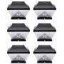 NOMA Solar Post Lights | Waterproof Outdoor Cap Lights for 4 x 4 Wooden Posts, Deck, Patio Garden Décor or Fence | Warm White LED Lights, 6-Pack