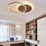Rings Acrylic Modern Ceiling Light Dimmable LED Ceiling Chandelier with Remote Control Living Room Lamp Dining Table Creative Design Ceiling Lighting for Bedroom Kitchen Island Light (Brown, 2-Ring)