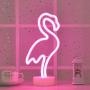 Byncceh Flamingo Neon Sign -LED Neon Lights Sign with Stand Base Battery Powered/USB，neon Lights for Bedroom ，Baby Room, Family, Wedding, Party, Birthday ，Christmas (Pink Flamingo)