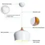 CHYING Modern Pendant Light, Wood Pattern Lantern Lighting Contemporary Metal Dome Ceiling Lights Fixture 47.25 inch Adjustable Height for Barn Dining Room Kitchen Island Living Room Bedroom