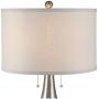 Trixie Modern Table Lamp Mercury Glass Drum Shade for Living Room Family Bedroom Bedside Nightstand Office - Possini Euro Design