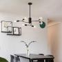 Black Sputnik Chandelier Vintage Metal Semi Flush Mount Ceiling Light Modern Style Chandelier 6 Lights Sputnik Lighting by Xilicon