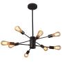 Dellemade XD00859 Sputnik Chandelier 8-Light Vintage Pendant Light for Dining Room,Living Room,Kitchen,Office,Café,Restaurant,Black
