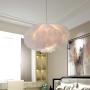 LITFAD Fabric Feather Hanging Ceiling Light Contemporary 1-Light White Ceiling Pendant Lamp Romantic Modern LED Pendant Light for Living Room Dining Room Bedroom Restaurant