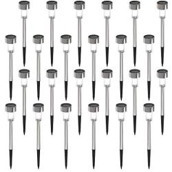 Sunco Lighting 24 Pack Solar Path Lights, Dusk-to-Dawn, 6000K, Above Ground Stake, Easy No-Wire Install, Solar Powered LED Landscape Lighting, Weatherproof, Illuminate Gardens, Pathways and Flower Bed