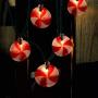 Romasaty Candy Christmas String Lights, 8.5Ft Sugar Peppermints Candy Lights with 10 Bulbs for Outdoor & Indoor Christmas Party Tree Decoration Lights