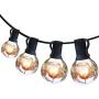 PARTPHONER Outdoor String Lights, 25Ft G40 Globe Patio Hanging Lights with 27 Edison Clear Bulbs(2 Spare), Waterproof Connectable Porch Lights for Bistro Garden Backyard Balcony Wedding Party Decor