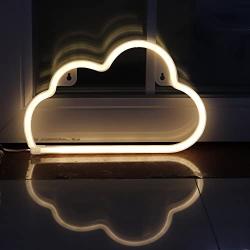 LED Neon Signs Cloud Wall Decorative Night Light for Bedroom Girls Kids Room Home Décor Neon Light Battery Powered and USB Plug(NECLD)