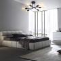 Semi Flush Sputnik Chandelier Ceiling Light 6-Light Modern Flush Mount Lighting Fixture,Black Hanging Pendant Lights for Bedroom Dining Room Living Room(Black)