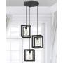 Emliviar 3-Light Cluster Pendant Lights, Industrial Kitchen Island Lighting Fixture, Black Finish, 20061D-3 BK