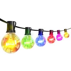 25Ft Multicolor Outdoor String Light - G40 Led Patio Lights String for Backyard Or Party,Vintage Edison Light, Waterproof, Dimmable,25 Bulbs(5 Colors)