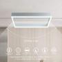 Royal Pearl Modern LED Pendant Light Dimmable Comtemporary Chandelier Adjustable 1 Square Pendant Lighting for Living Room Dining Room Kitchen, Cool White 6000K, Silver