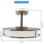 MingBright 14’’ Modern LED Semi Flush Mount Ceiling Light Fixture ,Brushed Nickel Ceiling Light, 4000K Cool White, Dimmable, CETL Listed, Modern Lamps for Living Room Ceiling