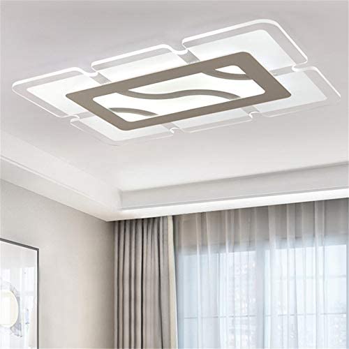 BAYCHEER Ultra-Thin Chandelier Acrylic Shade Modern LED Ceiling Light 35.5inch Rectangular Shape Cool Light in White Finish BAYCHEER Ultra-Thin Chandelier Acrylic Shade Modern LED Ceiling Light 35.5inch Rectangular Shape Cool Light in White Finish