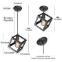 GEPOW Industrial Pendant Lighting for Kitchen Island, Geometric Modern Farmhouse Mini Cage Hanging Light Fixture for Foyer, Entryway, Dining & Living Room