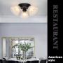 LHLYCLX Flush Mount Ceiling Light, Brown Finish, Farmhouse Black 3 Light Ceiling Chandelier Fixtures for Hallway, Kitchen, Bedroom and Bathroom (Bronze)