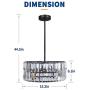 Galtlap Modern Crystal Chandelier 3-Light Flush Mount Ceiling Pendant Light, Double Layer K9 Crystal Ceiling Pendant Lighting Fixture for Dining Room Kitchen Island, Bathroom, Bedroom, Living Room