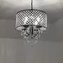 Round Crystal Chandelier Ceiling Fixture for Dining Room, Living Room,Antique Black 4-Light