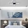 CHYING LED Ceiling Light Modern Flush Mount 60W 3-Layer Geometric Light Fixture Black PVC Metal Chandelier Lights 41 Inch for Bedroom Living Room Study Kitchen Daylight White 6000K