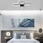 CHYING LED Ceiling Light Modern Flush Mount 60W 3-Layer Geometric Light Fixture Black PVC Metal Chandelier Lights 41 Inch for Bedroom Living Room Study Kitchen Daylight White 6000K