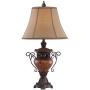 Traditional Table Lamp Bronze Crackle Urn Faux Silk Bell Shade for Living Room Family Bedroom Bedside Nightstand - Regency Hill