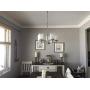 Kira Home Windsor 18.5'' Modern/Contemporary 5-Light Chandelier + Frosted White Linen Glass Shades, Brushed Nickel Finish