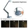 LED Desk Lamp, Eye-Caring Dimmable Table Lamp, Flexible Swing Arm Reading Lights for Office, College Dorm, Living Room, Bedroom, Study - Touch Control, Memory Function, Night Light (Blue)