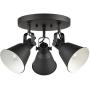 EUL Multi-Directional Ceiling Spot Light,Adjustable Round Track Lighting,Semi Flush Mount Matte Black-3 Light