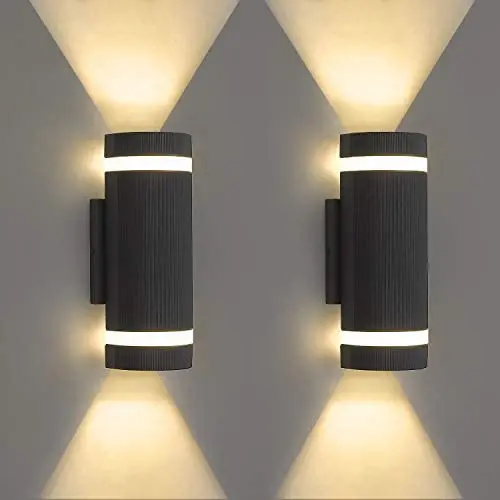 LMS 2 Pack LED Semi Cylinder Up and Down Lights Outdoor Wall Lights 3000k 14W 1120lm, Modern Aluminum Waterproof Outdoor Wall Sconce Wall Mount, Black LMS-WL10 LMS 2 Pack LED Semi Cylinder Up and Down Lights Outdoor Wall Lights 3000k 14W 1120lm, Modern Aluminum Waterproof Outdoor Wall Sconce Wall Mount, Black LMS-WL10