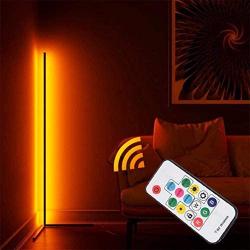 [Ships from NJ] 56'' Floor Lamps, Minimalist LED Corner Floor Lamp RGB& 300+ Dimmable Color Changing Lighting with Touch Control Remote for Living Room Night Light Dimming Standing Lamp Bedroom Decor