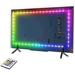 TV LED Backlights, 9.8ft LED Strip Lights with Remote for 46-60 inch TV, TV Backlights with 3M Tape , USB Powered