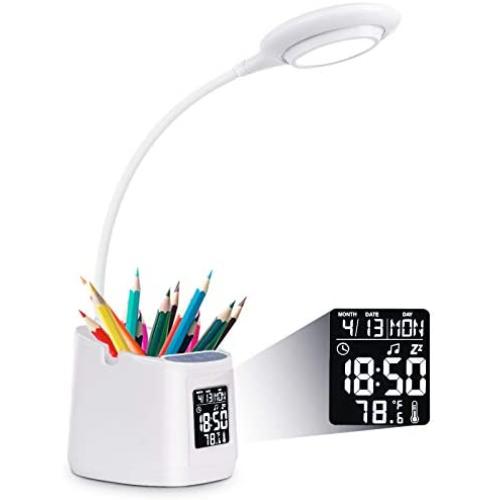 LED Desk Lamp for Home Office, Clock Lamp, Desk Light with Pen Holder&Phone Holder, Battery Operated Lamp, Kids Lamp for Girls/Boys, Study Lamp, 3 Color Modes& Stepless Dimming LED Desk Lamp for Home Office, Clock Lamp, Desk Light with Pen Holder&Phone Holder, Battery Operated Lamp, Kids Lamp for Girls/Boys, Study Lamp, 3 Color Modes& Stepless Dimming