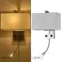 Bedroom Wall Sconce Lights - Modern Wall Lighting Fixtures with 2 Switches and Fabric Linen Shade, Bedside Wall Mount Reading Lamps for Living Room Hotel(LED 1W 3000K Included ) Bedroom Wall Sconce Lights - Modern Wall Lighting Fixtures with 2 Switches and Fabric Linen Shade, Bedside Wall Mount Reading Lamps for Living Room Hotel(LED 1W 3000K Included )